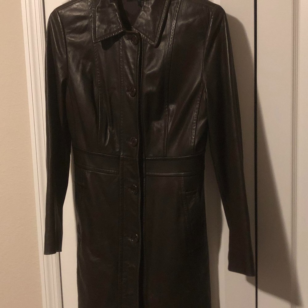 Jones New York Brown Leather Coat